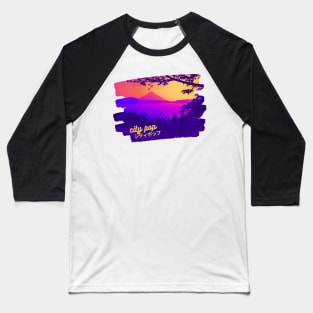 Japan Mountains Lake - Retro City Pop Vaporwave Vibes Baseball T-Shirt